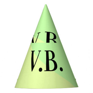 Simple solid color add name text monogram yellow g party hat