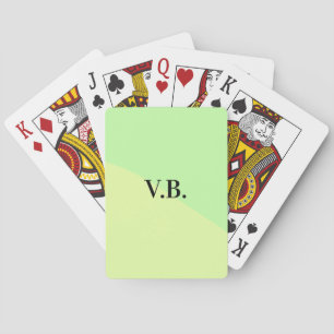 Simple solid color add name text monogram yellow g poker cards