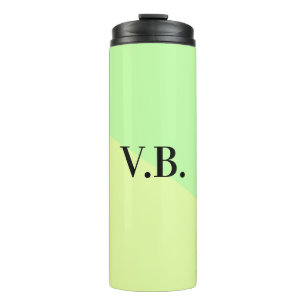 Simple solid color add name text monogram yellow g thermal tumbler