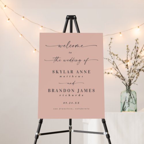 Simple Solid Color Blush Pink Wedding Welcome Foam Board