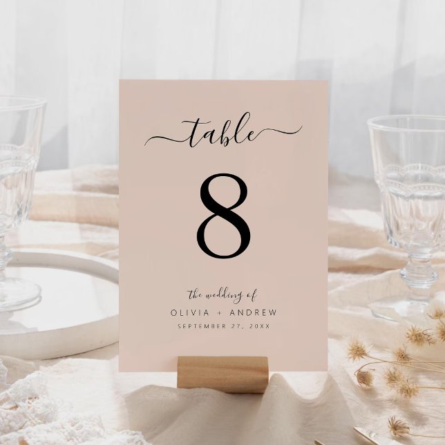 Simple Solid Color Boho Wedding Table Number (Simple Solid Color Boho Wedding Table Number)