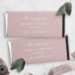 Simple Solid Color Dusty Mauve Wedding Monogram Hershey Bar Favors<br><div class="desc">Simple Solid Color Dusty Mauve Pink Wedding Monogram Reception Personalized Candy Favors. This modern wedding or any event custom candies are simple and minimal with a plain solid background color and trendy signature calligraphy script fonts. Shown in the new Wedding Color Palette. Also features a simple monogram on the top....</div>