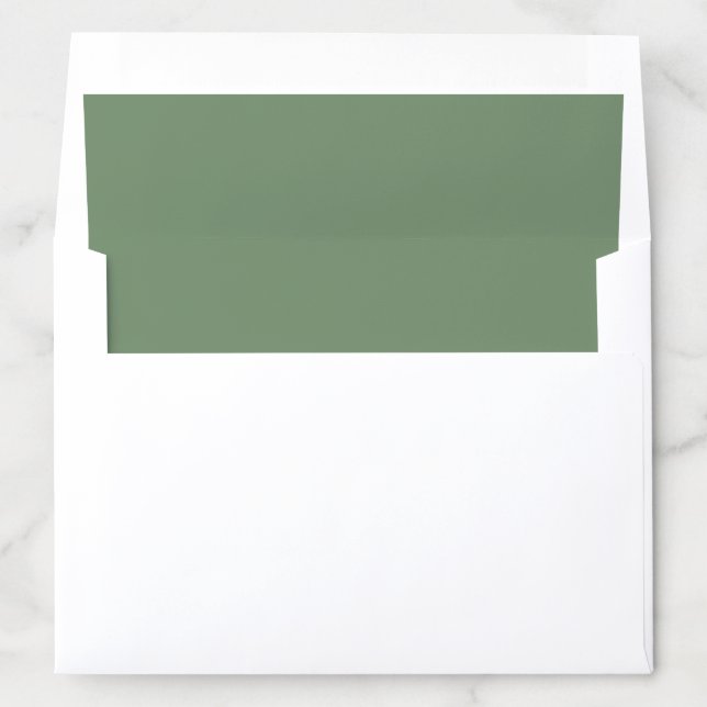 Simple Solid Color Garden Green Wedding Envelope Liner (In Envelope)