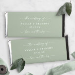 Simple Solid Color Leaf Green Wedding Monogram Hershey Bar Favors<br><div class="desc">Simple Solid Color Leaf Green Wedding Monogram Reception Personalized Candy Favors. This modern wedding or any event custom candies are simple and minimal with a plain solid background color and trendy signature calligraphy script fonts. Shown in the new Wedding Color Palette. Also features a simple monogram on the top. The...</div>