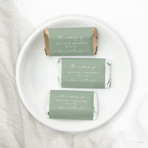 Simple Solid Color Leaf Green Wedding Monogram Hersheys Miniatures