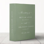 Simple Solid Color Leaf Green Wedding Photo Album 3 Ring Binder<br><div class="desc">Simple Solid Color Leaf Green Wedding Photo Album Binder. This modern minimal Album option is simple classic and elegant with a plain solid background color and a pretty signature script calligraphy font with tails. Shown in the new Colorway. Available in several color options, or feel free to edit the colors...</div>