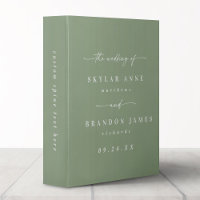 Simple Solid Color Leaf Green Wedding Photo Album