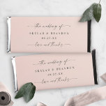 Simple Solid Color Light Pink Wedding Monogram Hershey Bar Favors<br><div class="desc">Simple Solid Color Light Pink Wedding Monogram Reception Personalized Candy Favors. This modern wedding or any event custom candies are simple and minimal with a plain solid background color and trendy signature calligraphy script fonts. Shown in the new Wedding Color Palette. Also features a simple monogram on the top. The...</div>