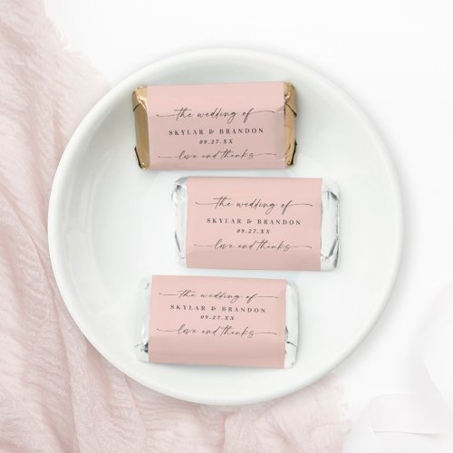 Simple Solid Color Light Pink Wedding Monogram Hersheys Miniatures