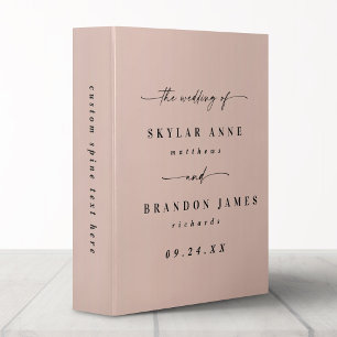 Simple Solid Color Light Pink Wedding Photo Album 3 Ring Binder