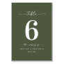 Simple Solid Color Monstera Dark Green Wedding Table Number