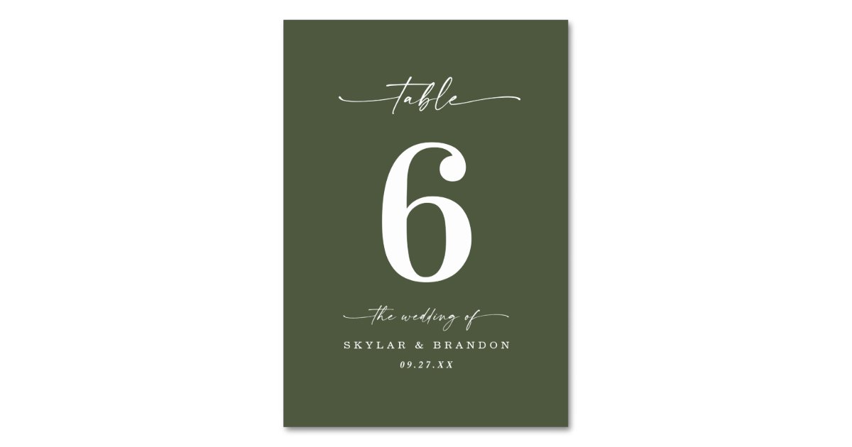 Monstera Table Numbers Simple Solid Color Monstera Dark Green Wedding Table Number | Zazzle