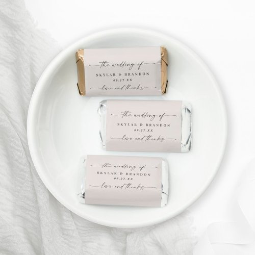Simple Solid Color Off_White Ecru Wedding Monogram Hersheys Miniatures
