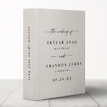 Simple Solid Color Off-White Wedding Photo Album<br><div class="desc">Simple Solid Color Off-White Wedding Photo Album Binder. This modern minimal Album option is simple classic and elegant with a plain solid background color and a pretty signature script calligraphy font with tails. Shown in the new Colorway. Available in several color options, or feel free to edit the colors from...</div>