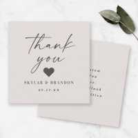 Simple Solid Color Off-White Wedding Thank You