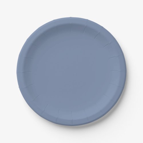 Simple solid color plain slate blue paper plates