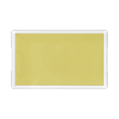Simple solid color plain Yellow Acacia Acrylic Tray