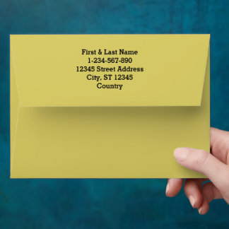 Simple solid color plain Yellow Acacia Envelope