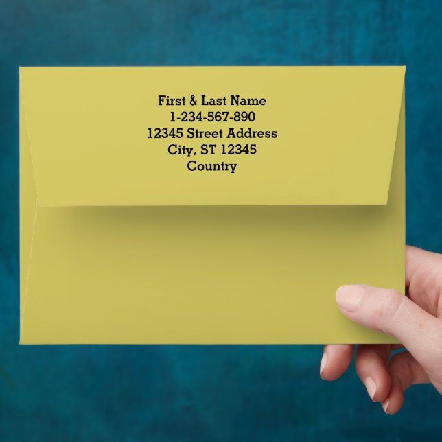 Simple solid color plain Yellow Acacia Envelope (Hand)