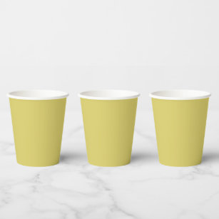 Simple solid color plain Yellow Acacia Paper Cups
