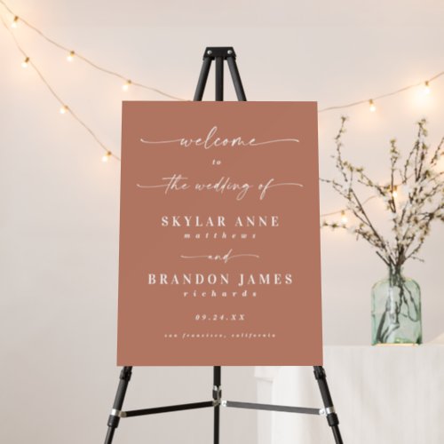 Simple Solid Color Terracotta Clay Wedding Welcome Foam Board