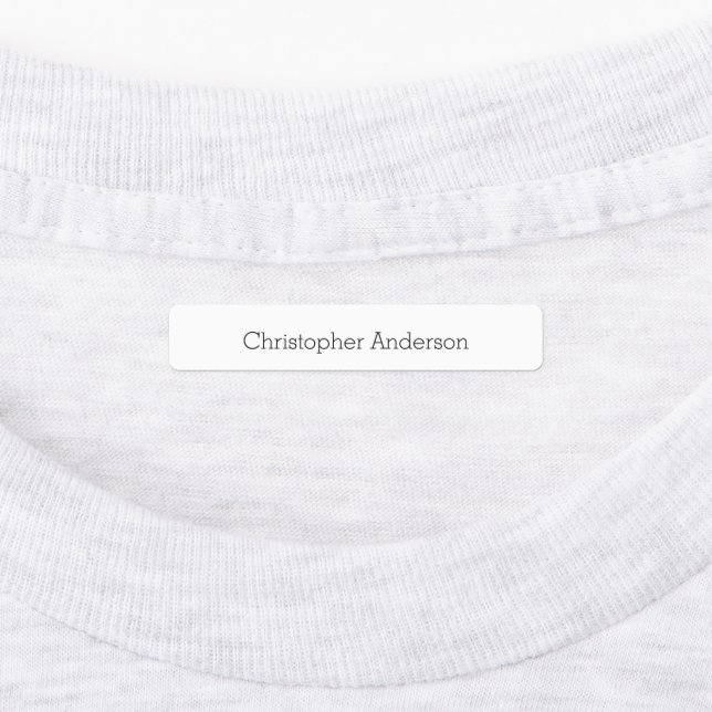 Simple Solid Color White Kids' Labels (Affixed)