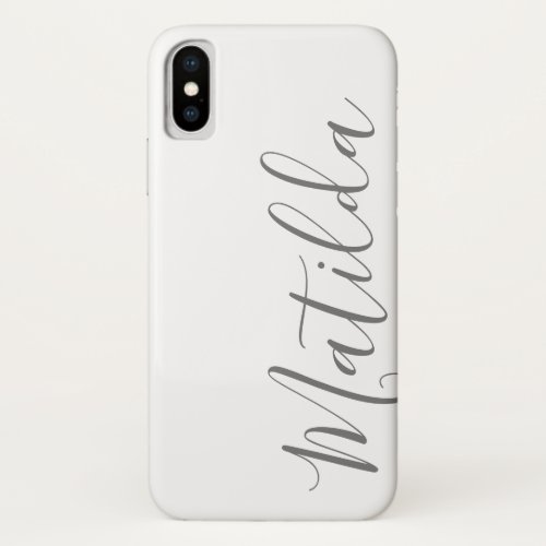 Simple Solid colour Personalised Name iPhone X Case