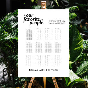 Simple Solid Off White Guest Seating Chart Sign