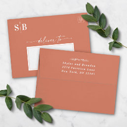 Simple Solid Terracotta A7 5x7 Wedding Invitation Envelope