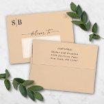 Simple Solid Yellow Gold A7 5x7 Wedding Invitation Envelope<br><div class="desc">Minimal Simple Solid Yellow Gold Wedding Envelopes with Return Address. This modern wedding or any event Envelope design is simple and elegant with a solid background color and trendy fonts. Shown in the Dusty Yellow Gold Wedding Colorway. Also features a simple monogram on the Left side of the back of...</div>