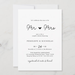 Simple Soon To Be Mr & Mrs Couple Bridal Shower Invitation
