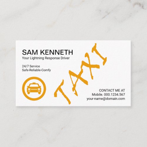 Simple Soothing Stylish Yellow Taxi Driver Business Card