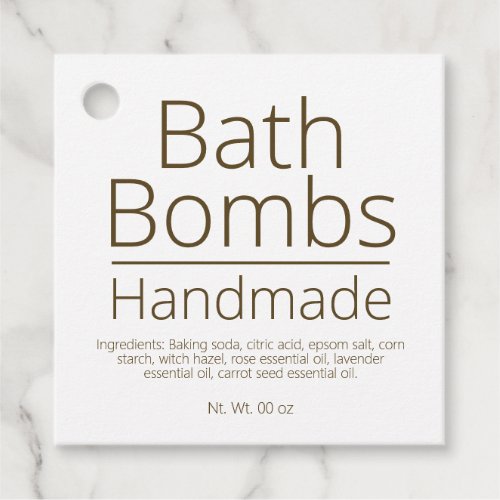 Simple Sophisticated Bath Bomb Business Hobby Favor Tags