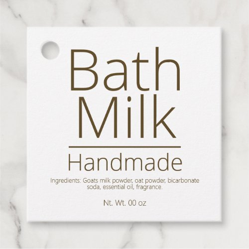 Simple Sophisticated Bath Milk Business Hobby Favor Tags