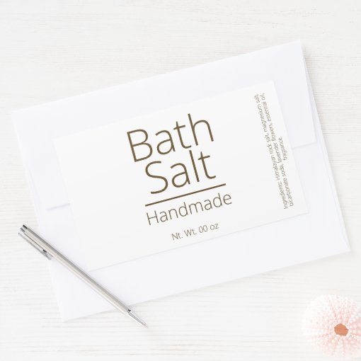 Simple Sophisticated Bath Salt Business Hobby Rectangular Sticker Zazzle