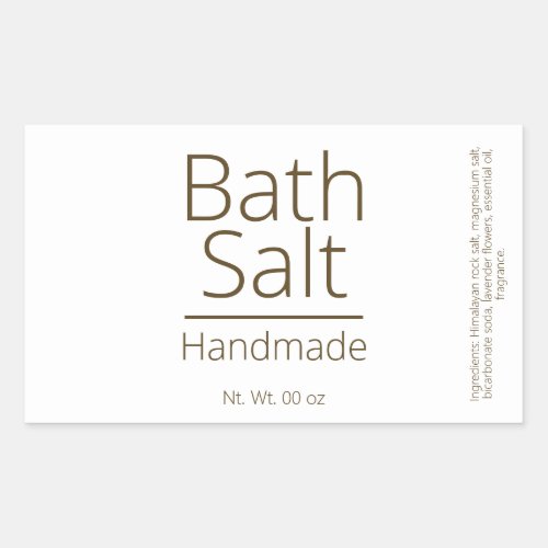 Simple Sophisticated Bath Salt Business Hobby Rectangular Sticker