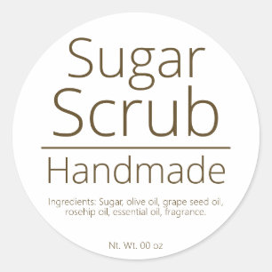 Simple Sophisticated Sugar Scrub Business Hobby Classic Round Sticker