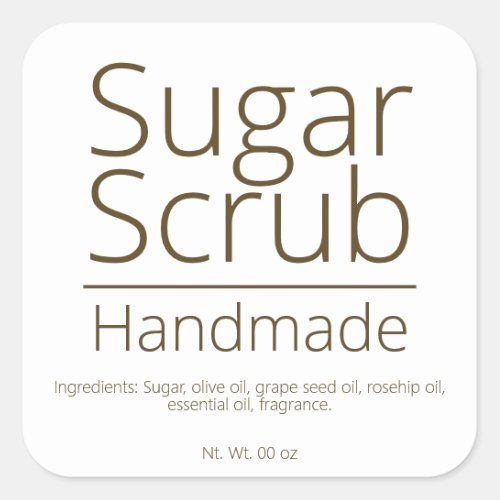 Simple Sophisticated Sugar Scrub Business Hobby Square Sticker