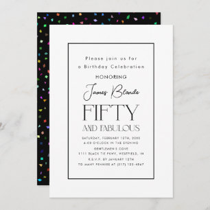 Simple Sophisticated Unisex 50th Birthday Party Invitation