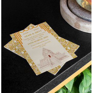 Simple South Indian Wedding  Invitation