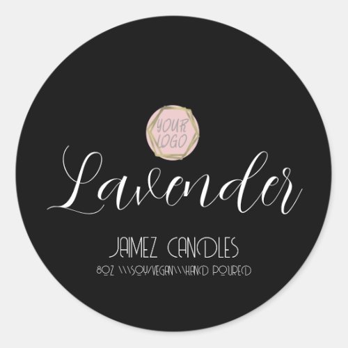 Simple Soy Vegan Candle Maker Black Logo Classic Round Sticker