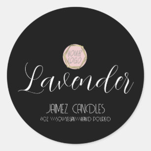 Simple Soy Vegan Candle Maker Black Logo Classic Round Sticker