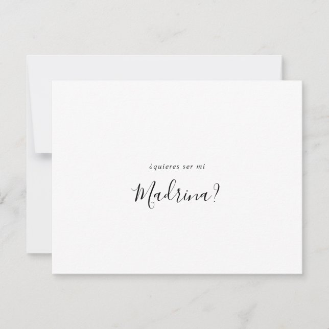Simple Spanish Bridesmaid Proposal Note Card (Front)