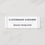 This low-key, simple, and conservative business card design features, and a decorative row of star shapes a name, profession and contact info that can be personalized. It could be used by a language professional such as a Spanish translator, Spanish language expert, or Spanish language instructor.