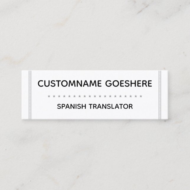 Simple Spanish Translator Business Card (Front)
