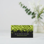 Simple Sparkle Green Lights Business Card (Standing Front)