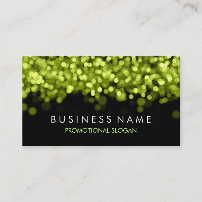 Simple Sparkle Green Lights Business Card (Front)