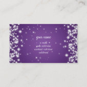 Simple Sparkle Monogram Purple Business Card (Back)