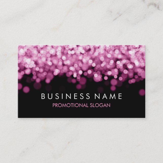 Simple Sparkle Pink Lights Business Card (Front)