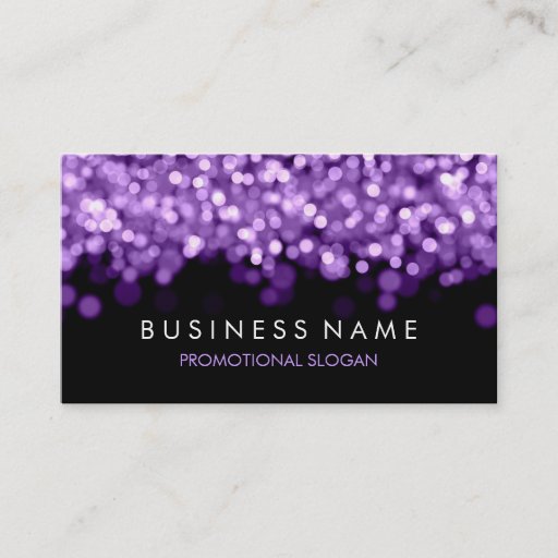 Customizable Simple Sparkle Purple Lights Business Card Templates